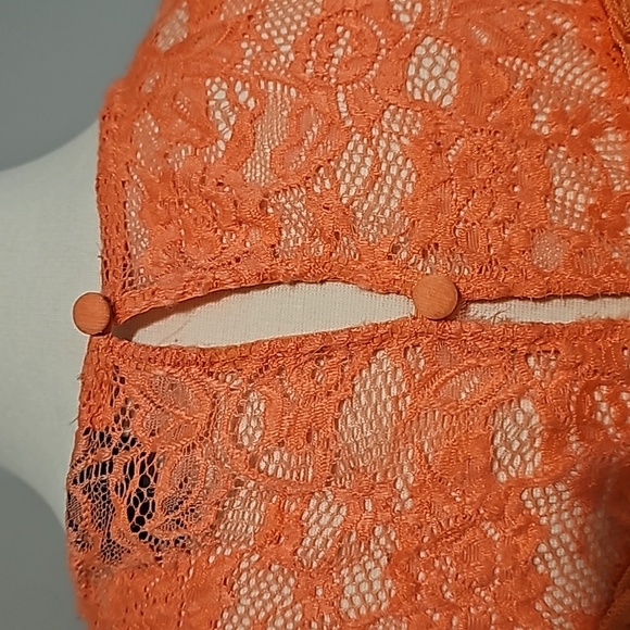 Torrid Tangerine Chiffon look /stretch Lace trim Plus Size 1X Lightweight VGUC * - Picture 10 of 15